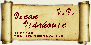 Vićan Vidaković vizit kartica